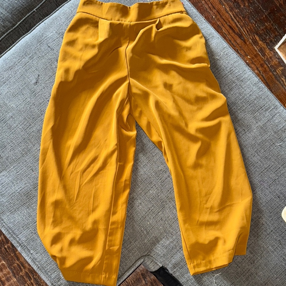 Mustard Yellow Cropped Pants
